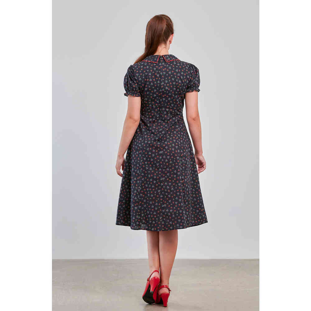 Banned - June Flower Flare dress - Black
